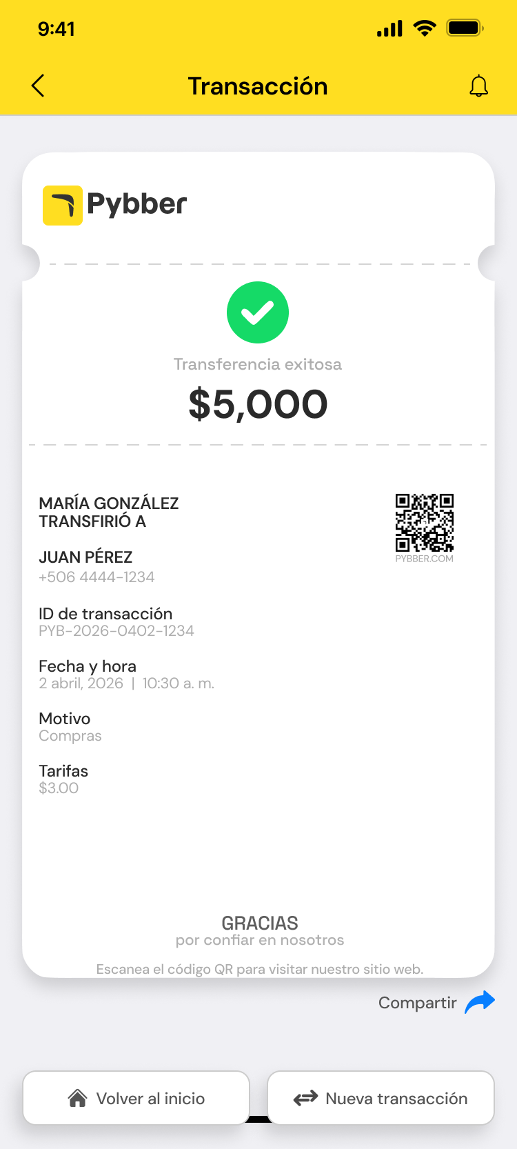 Comparte el comprobante